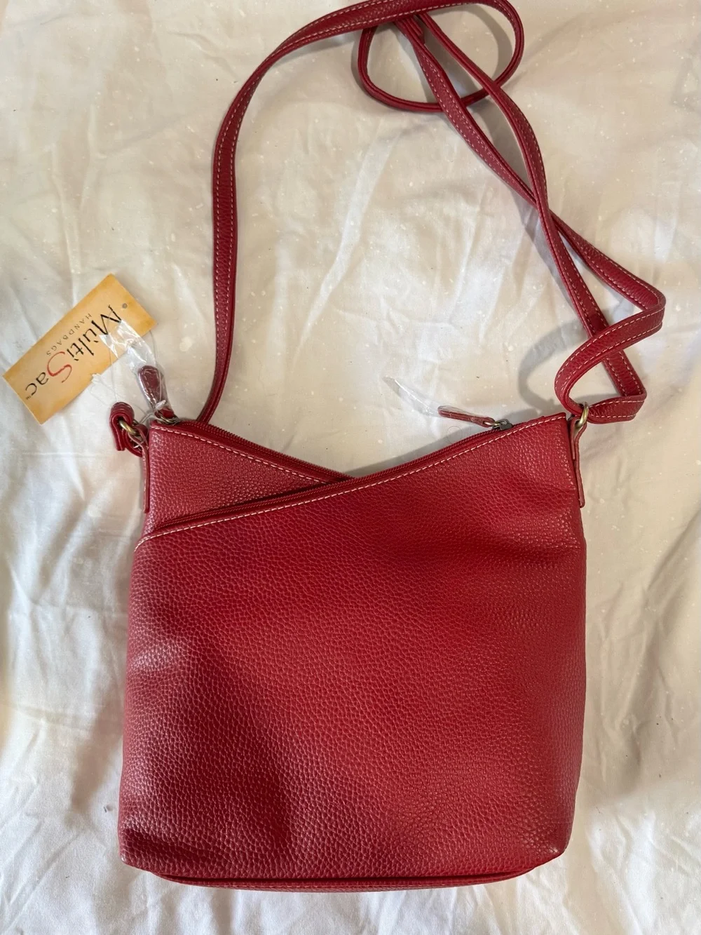 Compact Burgundy Crossbody Bag with Front Flap